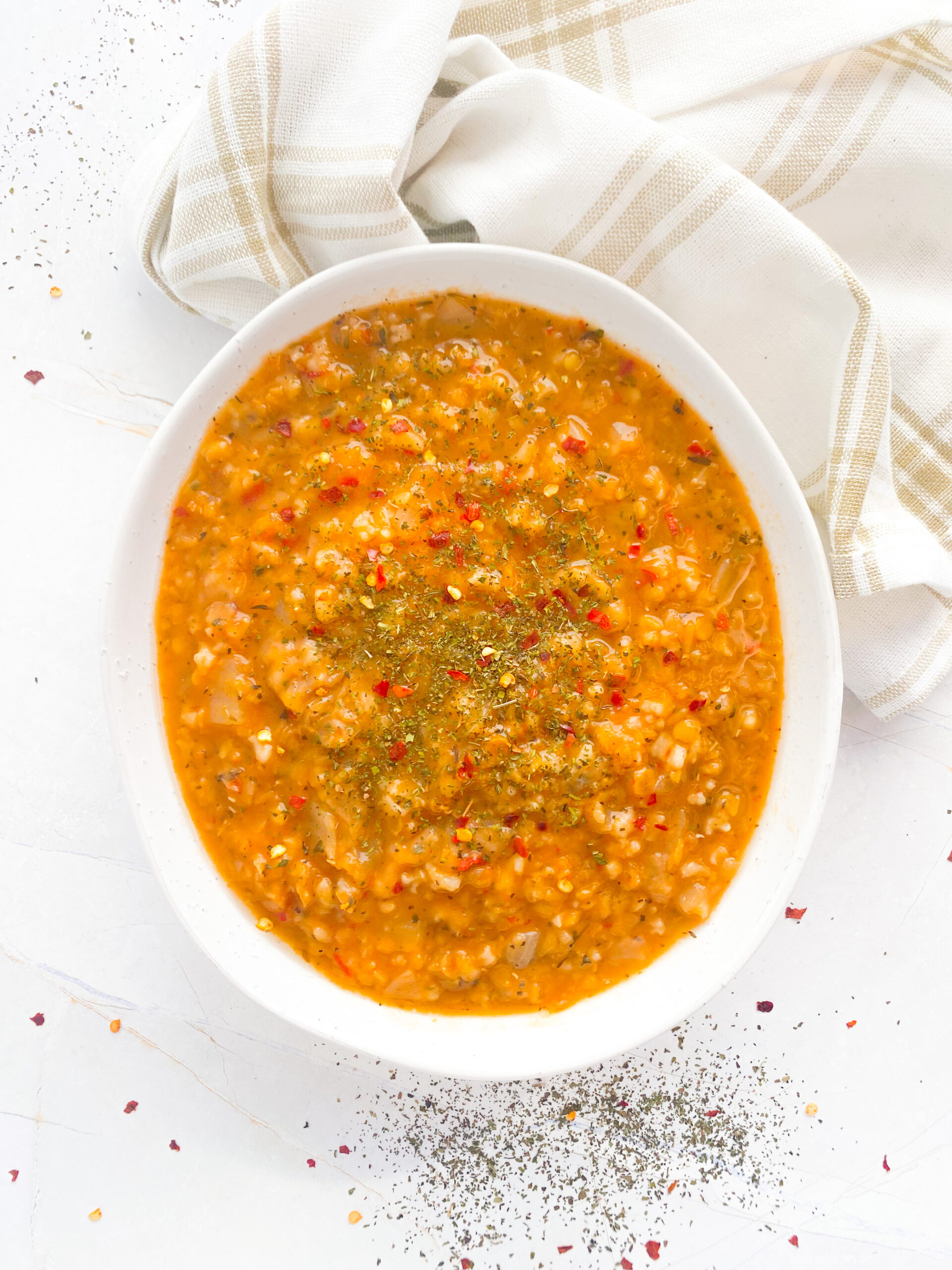 Vegan Herbed Lentil Soup in a bowl