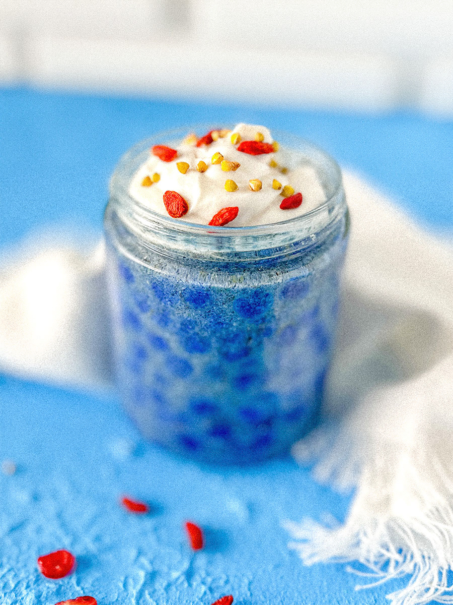 Vegan overnight buckwheat in a jar